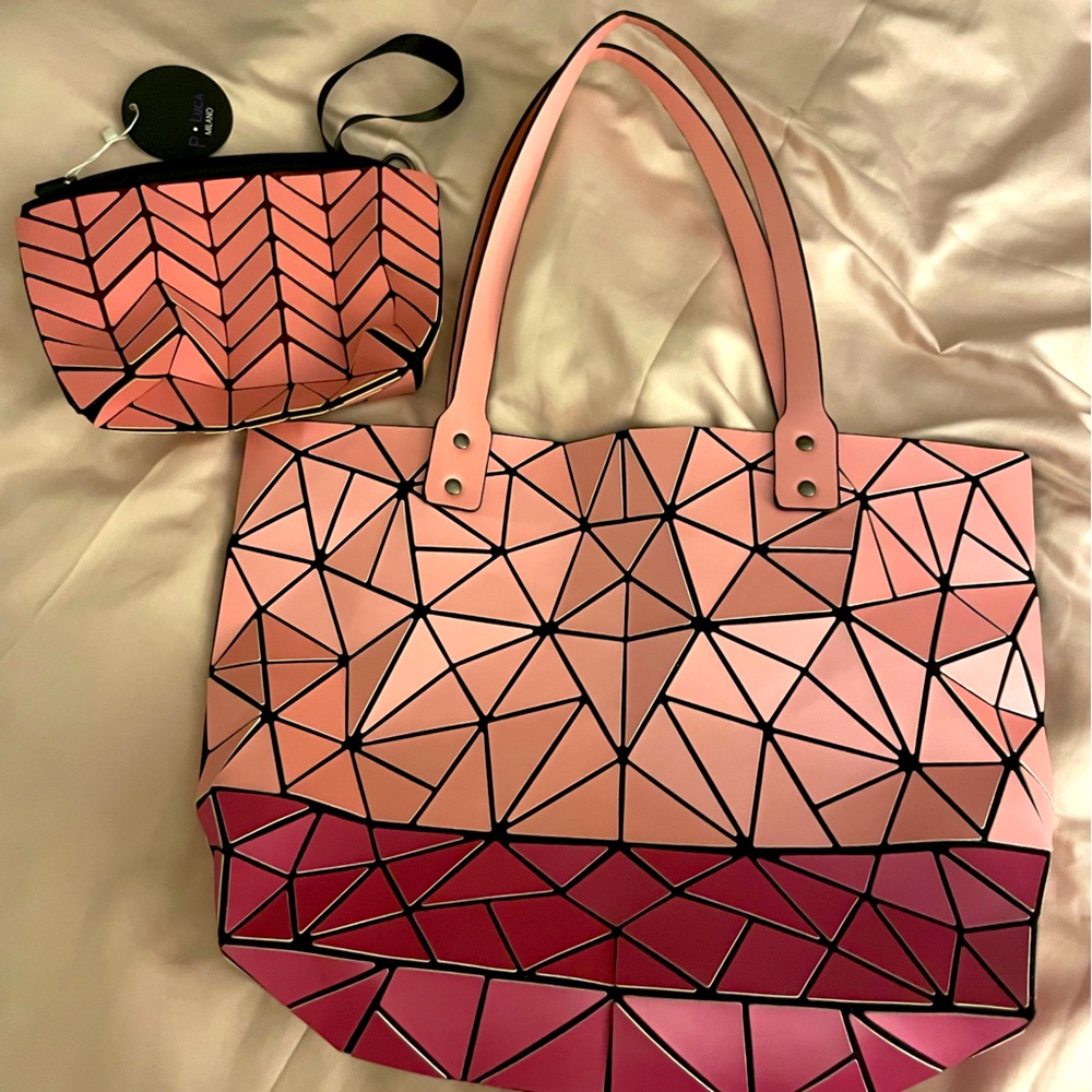 Patricia Luca Pink Metallic Bag *NWT* and extra cosmetics bag